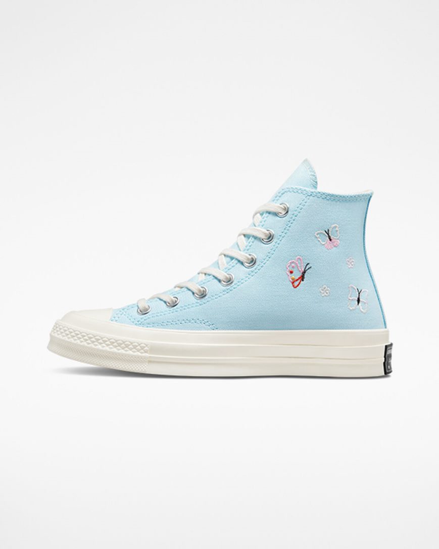 Tenis Converse Chuck 70 Butterfly Wings Cano Alto Feminino Azuis Pretas | PT T048735